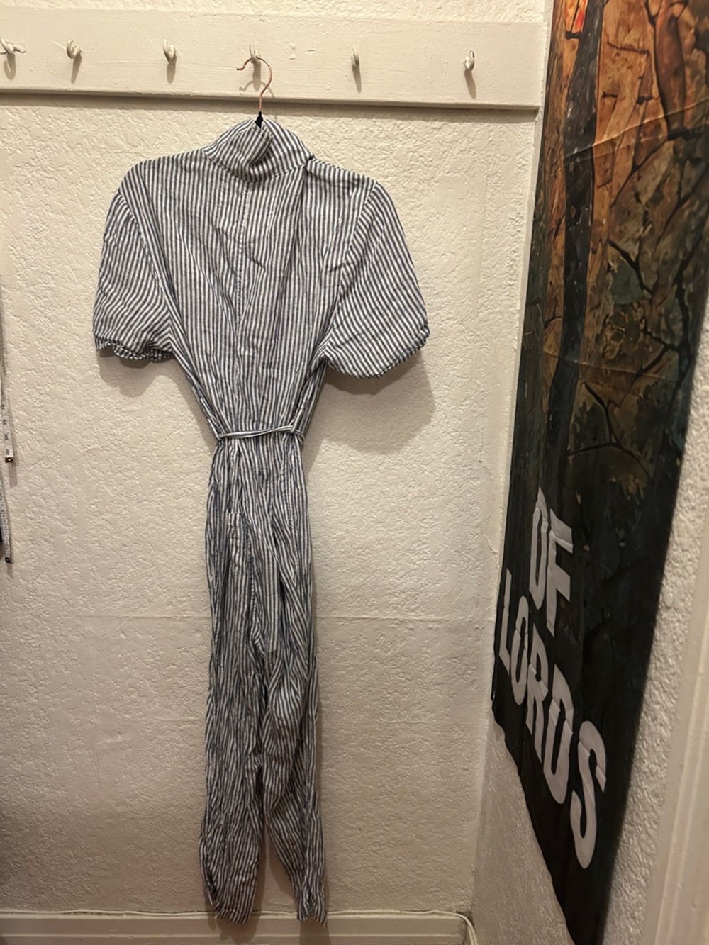 Cartonnier Blue and White Striped Cotton Jumpsuit - Picture 6 of 7